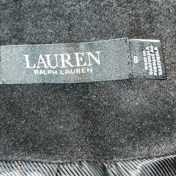 LAUREN RALPH LAUREN WOOL BLEND BELTED WRAP TRENCH COAT BLACK NEW WITH TAGS SZ 6 - Picture 11 of 16